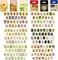 270PCS Vintage Postage Stamp Stickers for Album Scrapbook 6 Styles(Colorful)